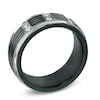 Men's 0.10 CT. T.W. Diamond Wedding Band in Two-Tone Titanium - Size 10