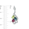 Multi-Gemstone and Diamond Accent Drop Earrings in Sterling Silver