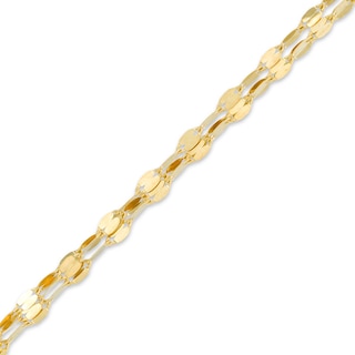 Triple Strand Polished Oval Link Bracelet in 14K Gold - 7.5"