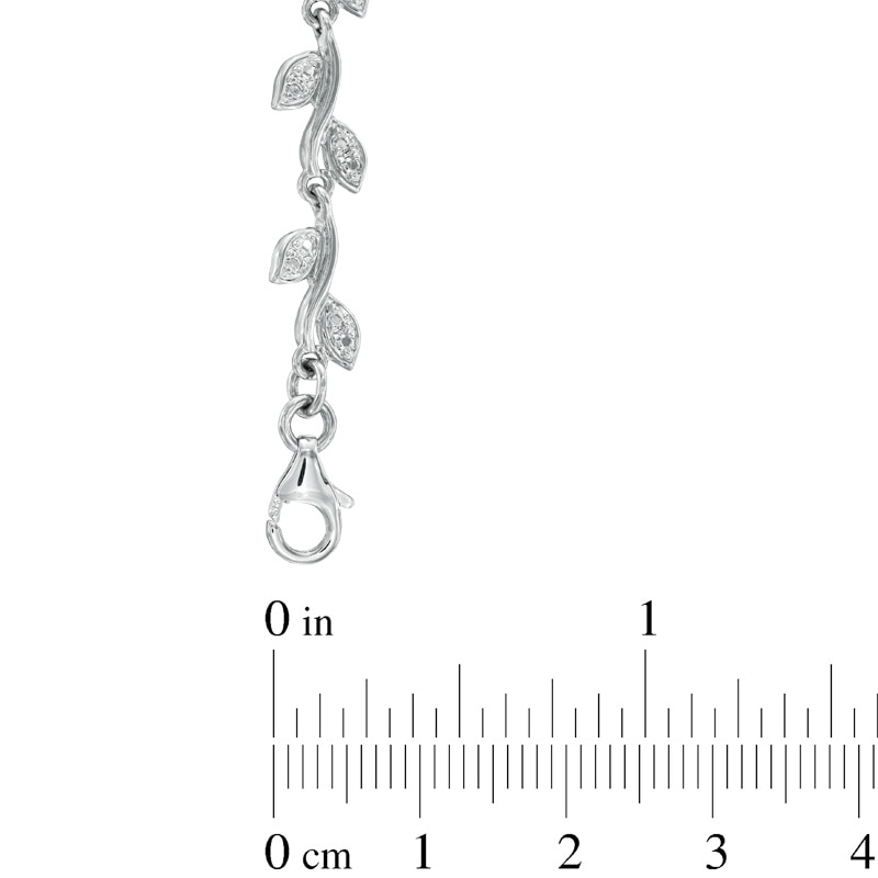 6.0-7.5mm Freshwater Cultured Pearl and Lab-Created White Sapphire Floral Necklace in Sterling Silver-18.5"
