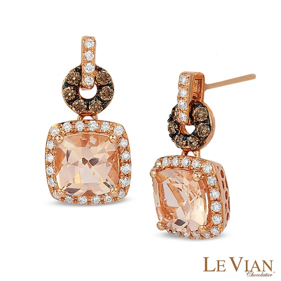 Le Vian® Morganite and 0.31 CT. T.W. Diamond Earrings in 14K Strawberry Gold™