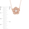 4.0mm Lab-Created White Sapphire Flower Necklace in Sterling Silver with 18K Rose Gold Plate