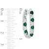 Lab-Created Emerald and White Sapphire Inside-Out Hoop Earrings in Sterling Silver