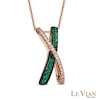 Thumbnail Image 0 of Le Vian® Costa Smeralda Emeralds™ and 0.11 CT. T.W. Diamond Pendant in 14K Strawberry Gold™