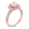 Thumbnail Image 2 of Your Stone Your Story™ 7.0mm Cushion-Cut Morganite and 0.27 CT. T.W. Diamond Frame Ring in 14K Rose Gold