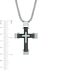 Men's 0.22 CT. T.W. Diamond Cross Pendant in Two-Tone Stainless Steel - 24"