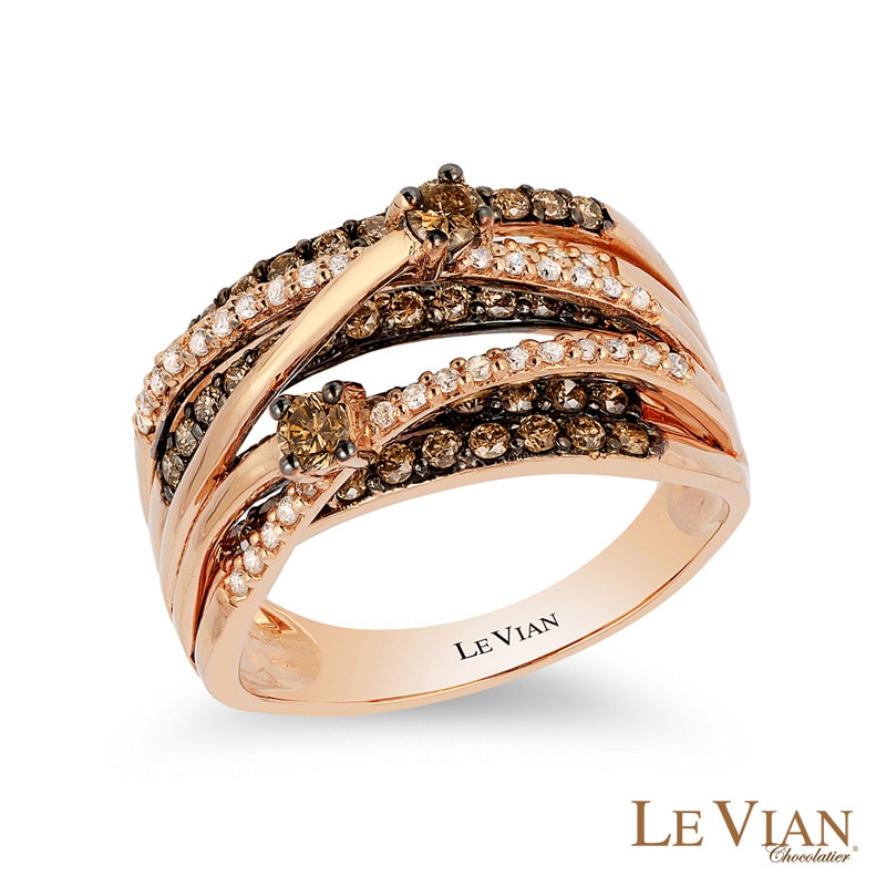 Le Vian® 0.83 CT. T.W. Diamond Layered Orbit Ring in 14K Strawberry Gold™|Peoples Jewellers