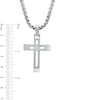 Thumbnail Image 1 of Men's Diamond Accent Cross Pendant in Stainless Steel - 24"