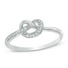 Thumbnail Image 0 of Diamond Accent Heart-Shaped Knot Ring in Sterling Silver