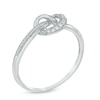 Thumbnail Image 1 of Diamond Accent Heart-Shaped Knot Ring in Sterling Silver