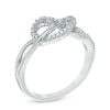 CT. T.W. Diamond Heart-Shaped Knot Split Shank Ring in Sterling Silver