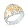 Thumbnail Image 1 of Vera Wang Love Collection 0.15 CT. T.W. Diamond Rose Lace Ring in Sterling Silver and 14K Gold