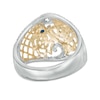 Thumbnail Image 2 of Vera Wang Love Collection 0.15 CT. T.W. Diamond Rose Lace Ring in Sterling Silver and 14K Gold