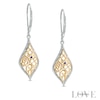 Thumbnail Image 0 of Vera Wang Love Collection 0.18 CT. T.W. Diamond Rose Lace Drop Earrings in Sterling Silver and 14K Gold