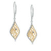 Thumbnail Image 1 of Vera Wang Love Collection 0.18 CT. T.W. Diamond Rose Lace Drop Earrings in Sterling Silver and 14K Gold