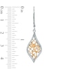 Thumbnail Image 2 of Vera Wang Love Collection 0.18 CT. T.W. Diamond Rose Lace Drop Earrings in Sterling Silver and 14K Gold