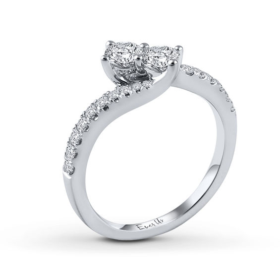 Ever Us™ 0.50 CT. T.W. Two-Stone Diamond Bypass Ring in 14K White Gold