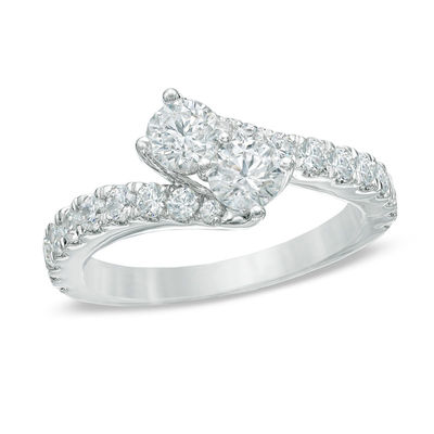 Ever Us™ CT. T.W. Two-Stone Diamond Bypass Ring in 14K Gold