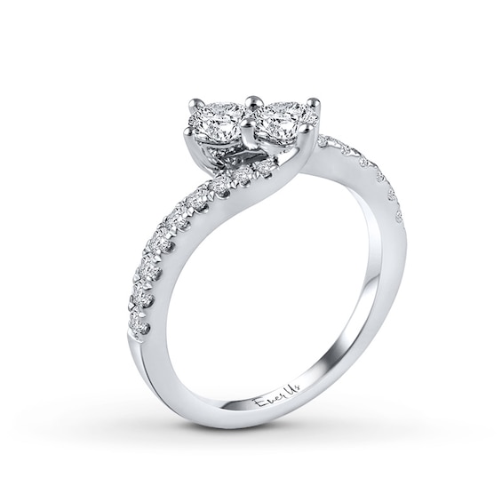 Ever Us™ CT. T.W. Two-Stone Diamond Bypass Ring in 14K Gold