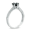 Thumbnail Image 1 of 0.95 CT. T.W. Enhanced Black and White Diamond Engagement Ring in 10K White Gold