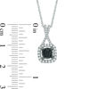 Thumbnail Image 1 of 0.40 CT. T.W. Enhanced Black and White Diamond Square Frame Pendant in Sterling Silver