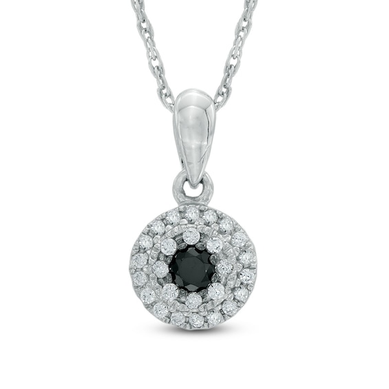 0.20 CT. T.W. Enhanced Black and White Diamond Pendant in Sterling Silver