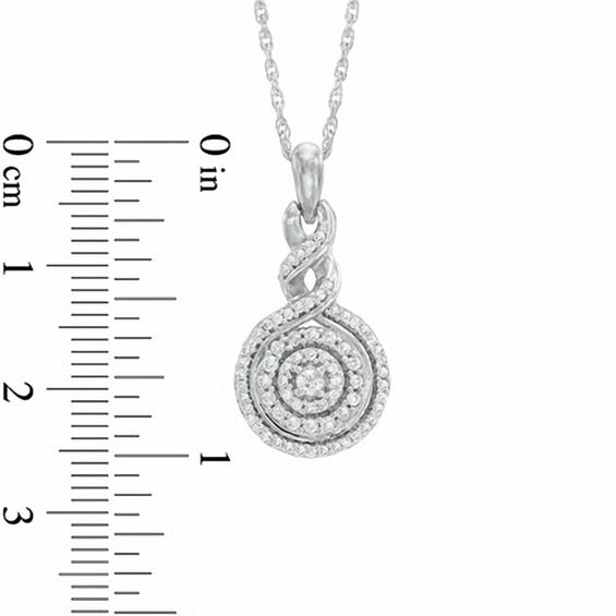 0.33 CT. T.W. Diamond Cascading Frame Pendant in 10K White Gold