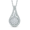 Thumbnail Image 1 of 0.50 CT. T.W. Diamond Cluster Teardrop Frame Pendant in 10K White Gold