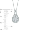 Thumbnail Image 2 of 0.50 CT. T.W. Diamond Cluster Teardrop Frame Pendant in 10K White Gold