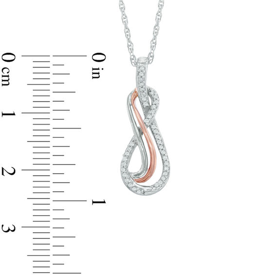 0.12 CT. T.W. Diamond Infinity Pendant in Sterling Silver and 10K Rose Gold