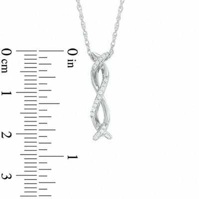 Diamond Accent Infinity Ribbon Pendant in Sterling Silver