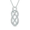 Thumbnail Image 0 of 0.16 CT. T.W. Diamond Intertwined Infinity Pendant in Sterling Silver