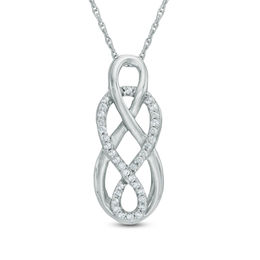 0.16 CT. T.W. Diamond Intertwined Infinity Pendant in Sterling Silver