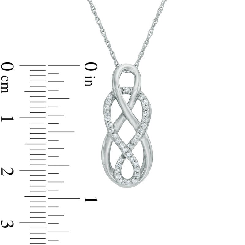 0.16 CT. T.W. Diamond Intertwined Infinity Pendant in Sterling Silver