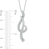 Thumbnail Image 1 of Diamond Accent Treble Clef Ribbon Pendant in Sterling Silver