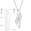 0.16 CT. T.W. Diamond Double Row Ribbon Pendant in Sterling Silver