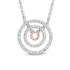 0.25 CT. T.W. Diamond Multi-Row Circle Necklace in 10K Two-Tone Gold