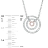 0.25 CT. T.W. Diamond Multi-Row Circle Necklace in 10K Two-Tone Gold