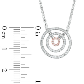 0.25 CT. T.W. Diamond Multi-Row Circle Necklace in 10K Two-Tone Gold