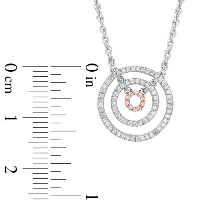 0.25 CT. T.W. Diamond Multi-Row Circle Necklace in 10K Two-Tone Gold|Peoples Jewellers