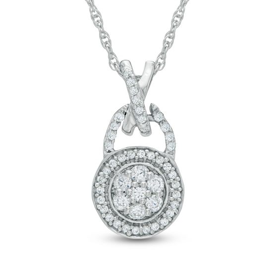 0.25 CT. T.W. Diamond "XO" Pendant in 10K White Gold