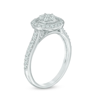 0.50 CT. T.W. Composite Diamond Frame Engagement Ring in 10K White Gold