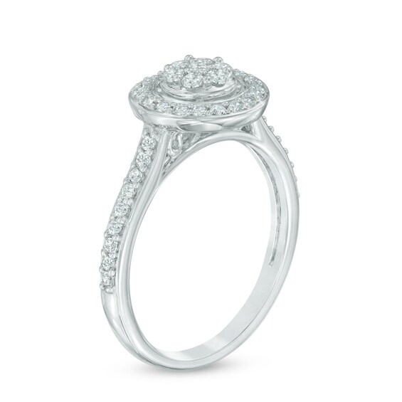 0.50 CT. T.W. Composite Diamond Frame Engagement Ring in 10K White Gold