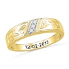 Men's Diamond Accent Three Stone Wedding Band in 10K Gold (10 Characters)