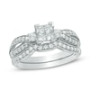 Thumbnail Image 0 of 0.75 CT. T.W. Quad Princess-Cut Diamond Bridal Set in 14K White Gold