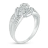 Thumbnail Image 1 of 0.45 CT. T.W. Diamond Three Stone Cluster Ring in 10K White Gold