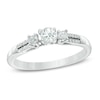 0.36 CT. T.W. Diamond Three Stone Split Shank Engagement Ring in 10K White Gold