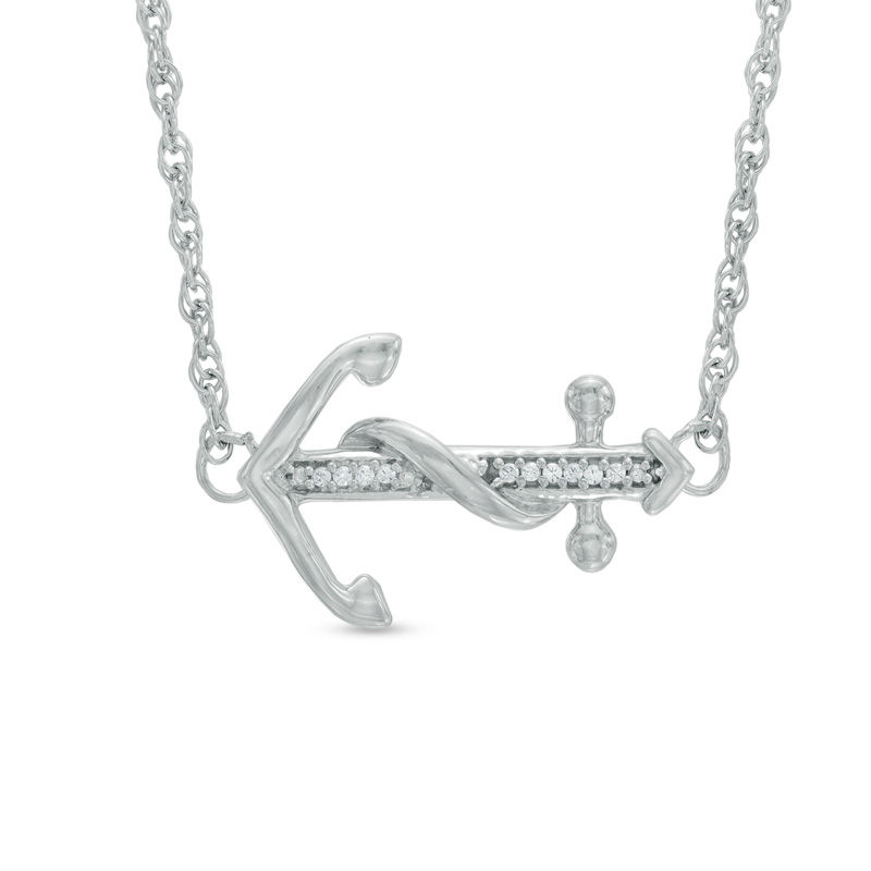 sterling anchor necklace