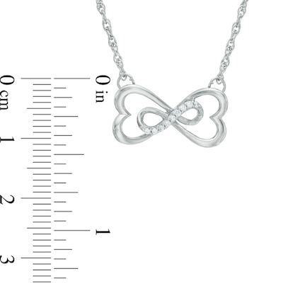 Diamond Accent Sideways Heart-Shaped Infinity Necklace in 10K Gold