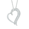 Thumbnail Image 0 of 0.23 CT. T.W. Diamond Tilted Heart Pendant in 10K White Gold
